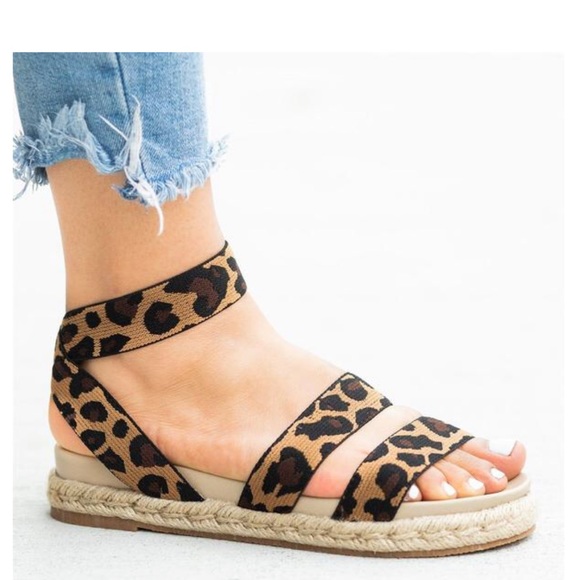 LAST 1‼️LEOPARD WEDGE ESPADRILLE- Shoe - Picture 3 of 5